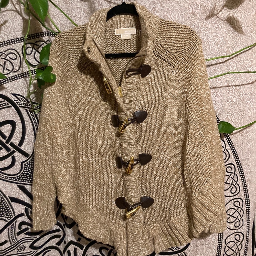 Michael Kors Tan Poncho Sweater Size M - Picture 6 of 6